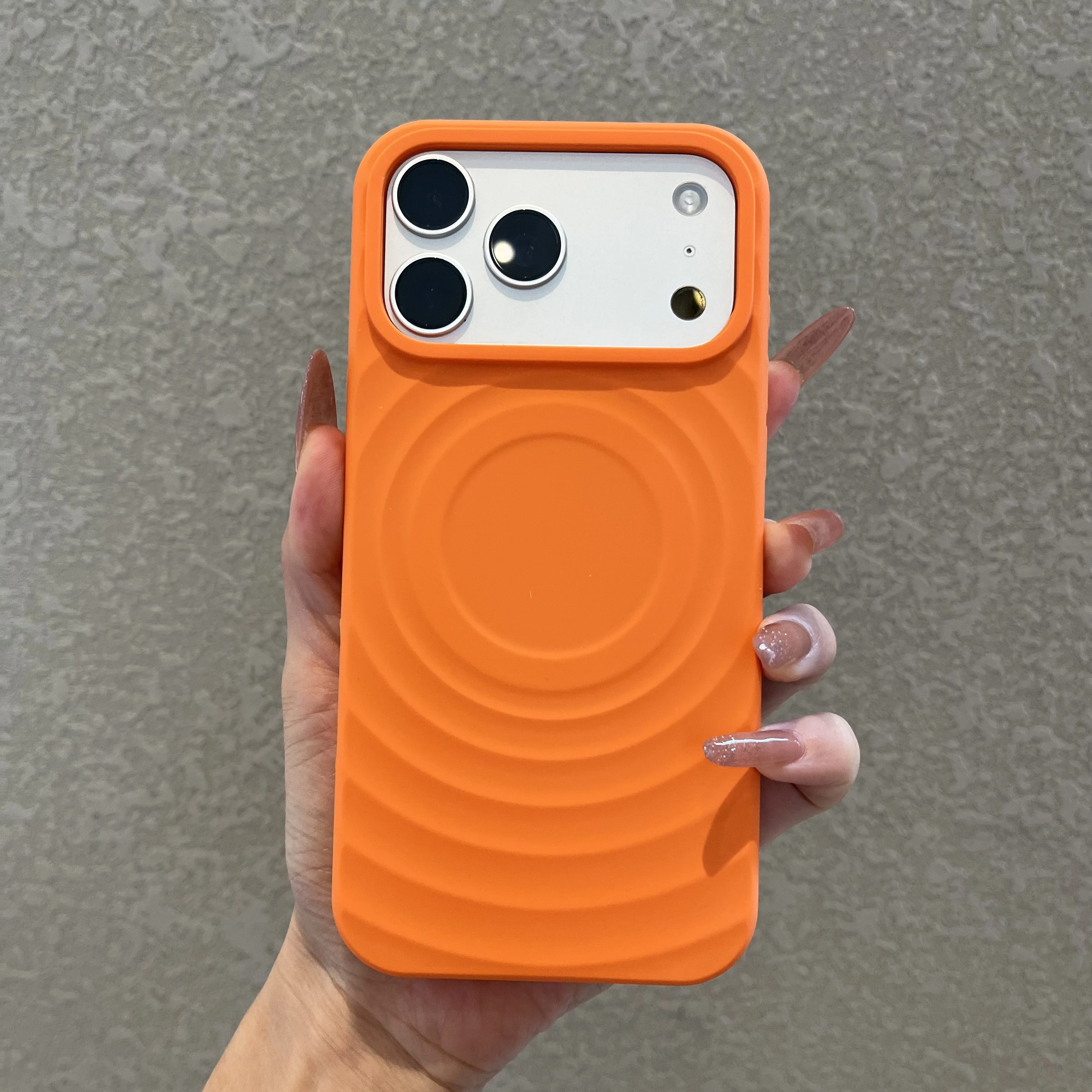 Water Ripple Liquid Silicone Shockproof Magnetic Phone Case - Candy Color Matte Soft Cover