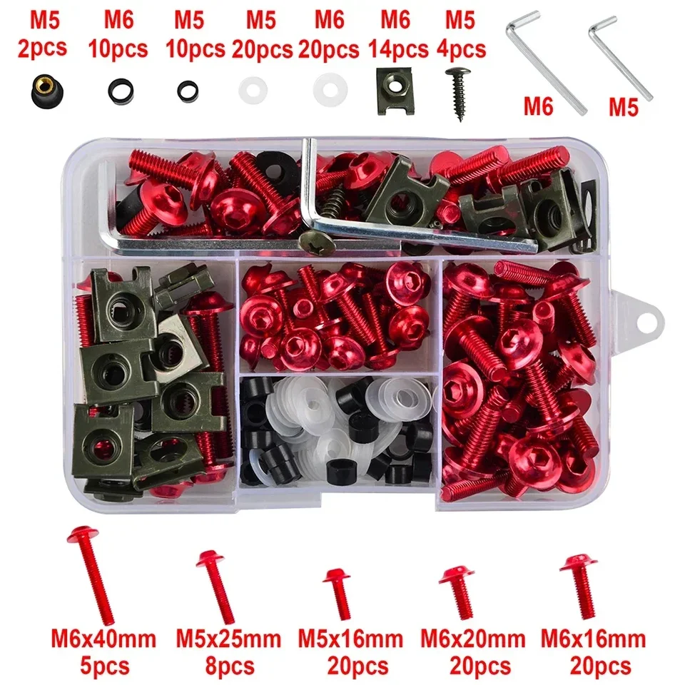 Complete Fairing Bolt Kit For Yamaha R1, R6, R3, FZ1, FZ6, FJR1300 Motorcycles