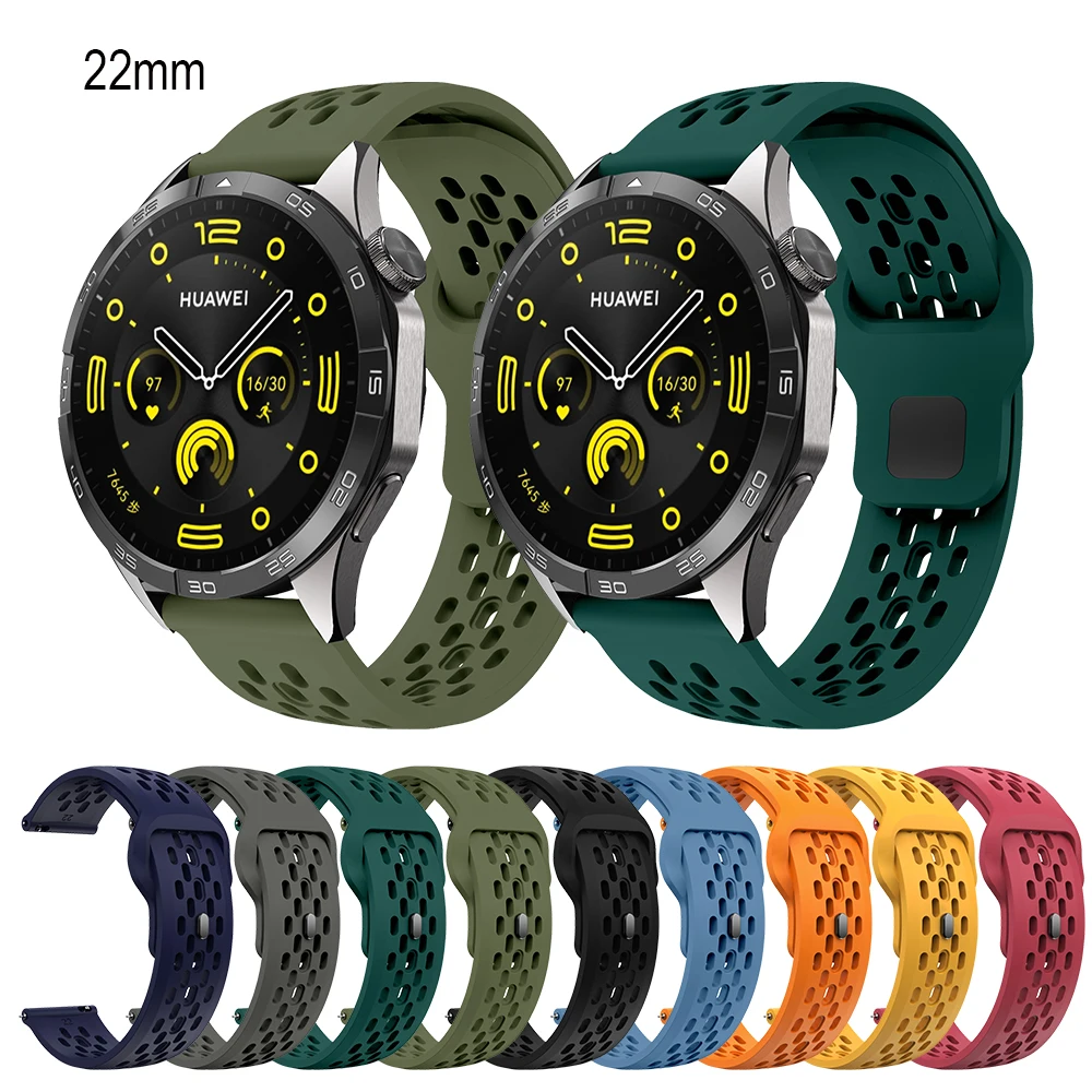 화웨이 워치용 실리콘 스포츠 시계 스트랩, GT4, 46mm, 22mm, 화웨이 워치 GT 러너용 공식 시계 밴드
