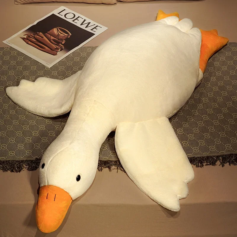 thumbnail image 1 of Gaint White Goose Plush Toy Super Soft Goose Stuffed Animals Plushie Huging Pillow Yellow Duck Peluche Birthday Gifts for Kids, 1 of 5