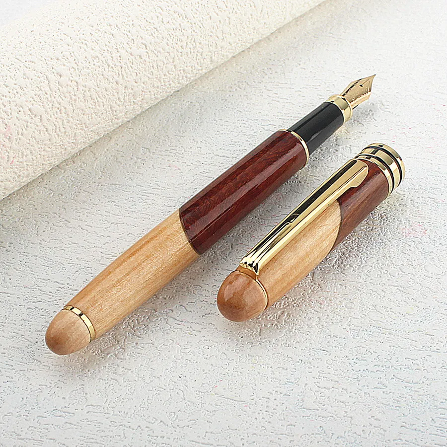 Hero wood Fountain Pen Classic Pen EF Extra Fine 0.38mm Smooth Financial Office Student Gift Ink Pen 4