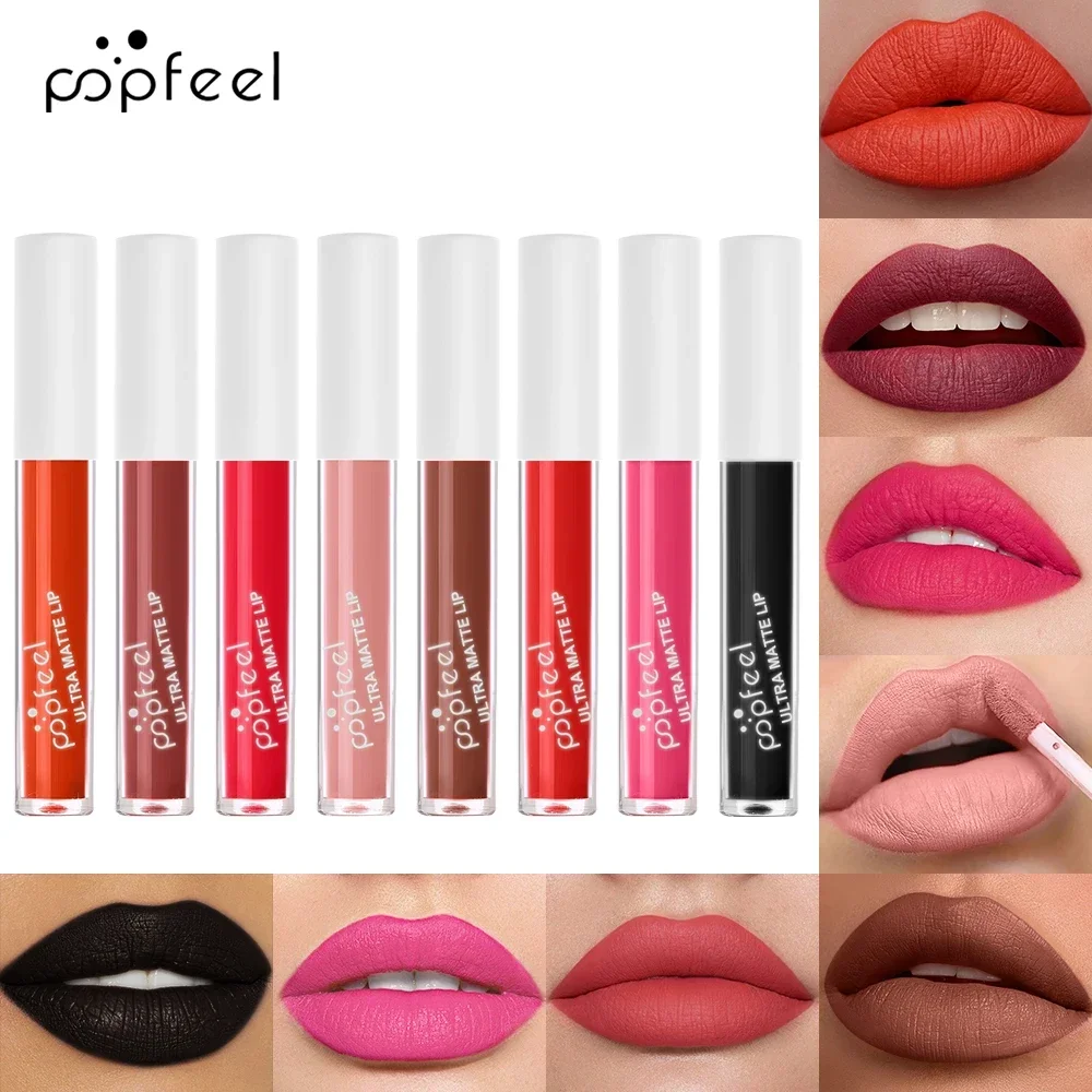 Halloween Lippen-Make-up-Set: Schwarzer Lippenstift, rosa Lipgloss, matt-samtig, feuchtigkeitsspendend, langanhaltend, wasserfest._voghion.com