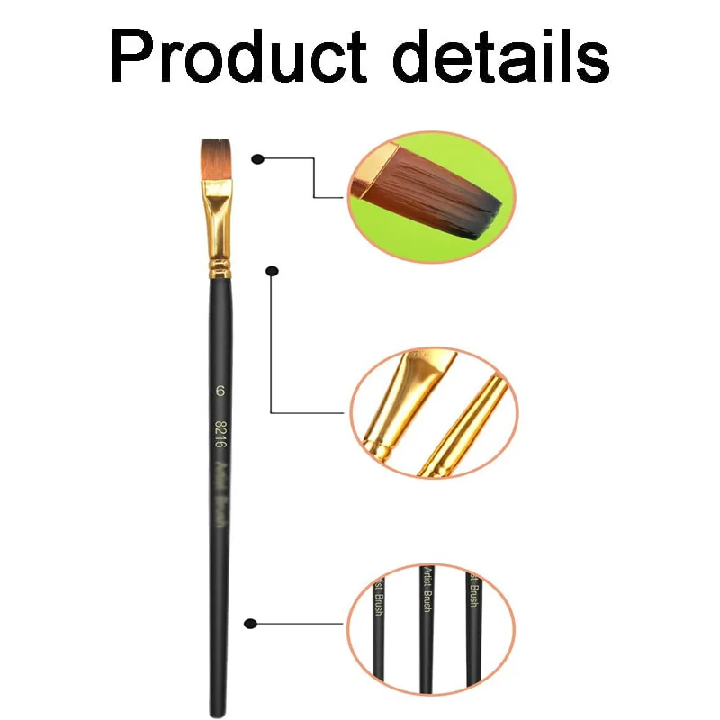 12-Piece Nylon Artist Brush Set 5