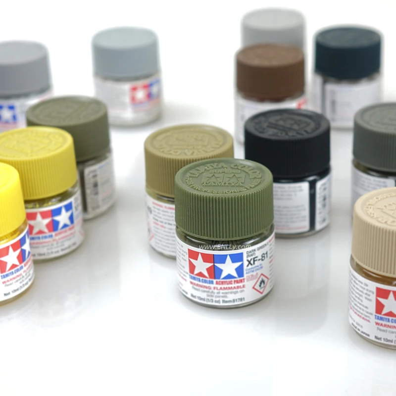10ml Tamiya XF1-XF24 model paint water-based acrylic paint  colored paint matte series 11 4