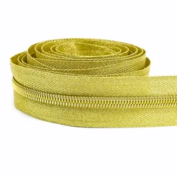 Gold & Silver Sewing Zippers - Durable Nylon - 1Meter (Gold)