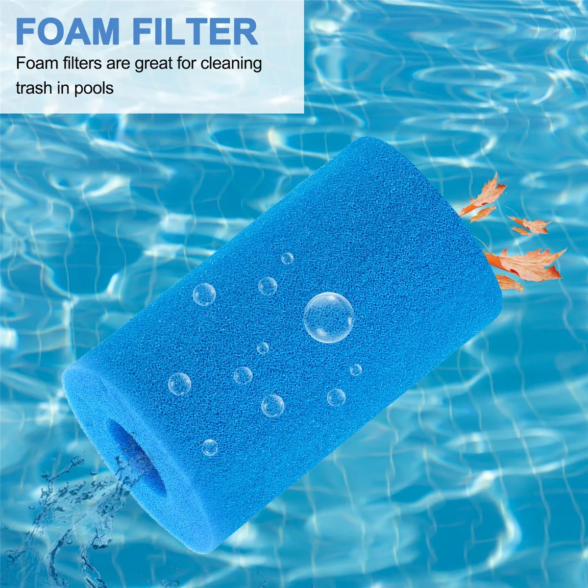 Type B Washable Pool Sponge Filter, Reusable Swimming Cartridge Foam Filter for Compatible with In-Tex Type B (2 Pcs)