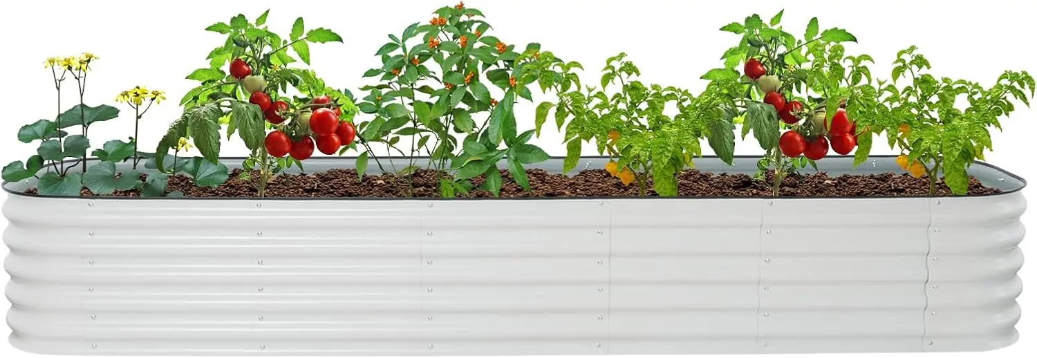 Garten-Hochbeet-Set - 285 x 60 x 43 cm - Hochbeet für Gemüse & Blumen - Großes Metall-Hochbeet-Set - Höhe 43 cm – Detail 1