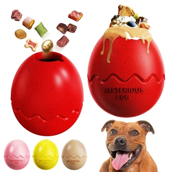 Sfb653b00b6174ed2a5f2d3ec7eb45091P.jpg Dog Chew Toys Larger Dinosaur Egg Shape Pet Toys Slow Feeder Clean Teeth Interactive Food Cups Release Anxiety Dog Accessories