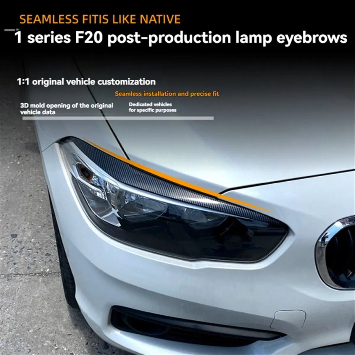 BMW F20 F21용 1쌍 자동차 헤드라이트 이블 아이브로우 눈꺼풀