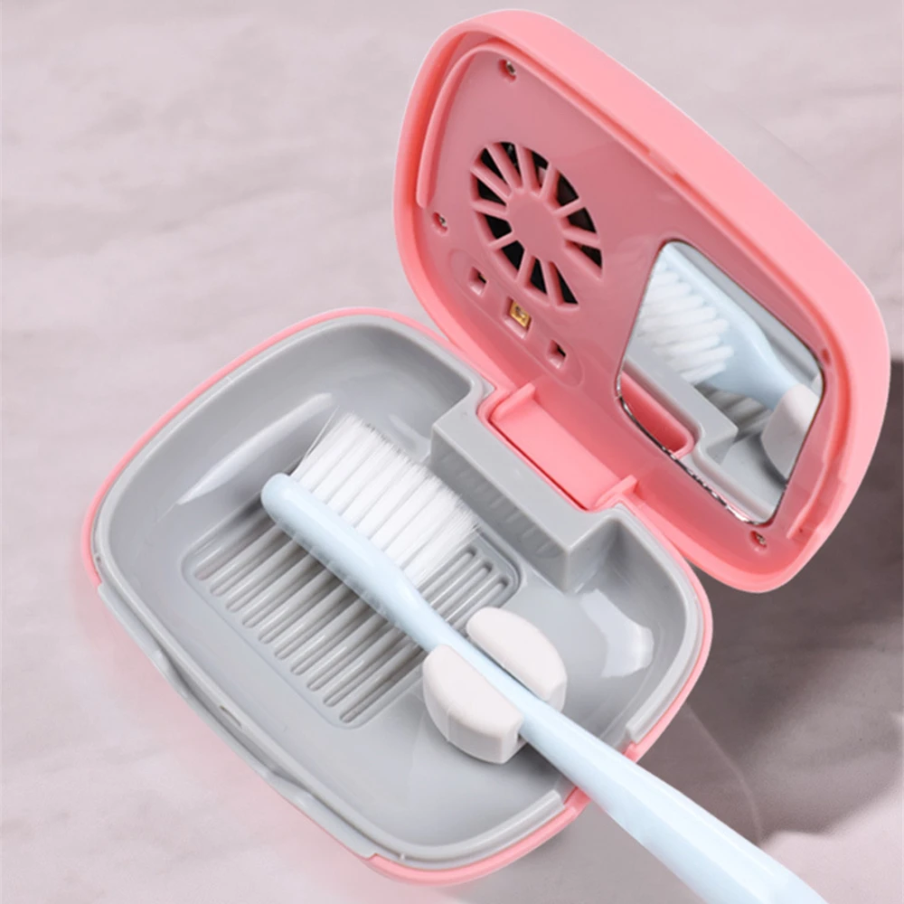 미니 자동 UV 칫솔 살균기 (히터 내장) 빠른 건조 칫솔 소독기 충전식 건열 ..