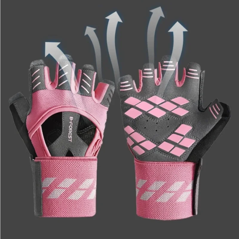 Gym Gloves for Men Women Fitness Weight Lifting Wristband Gloves Body Building Training Sports Exercise Cycling Glove Shockproof 2