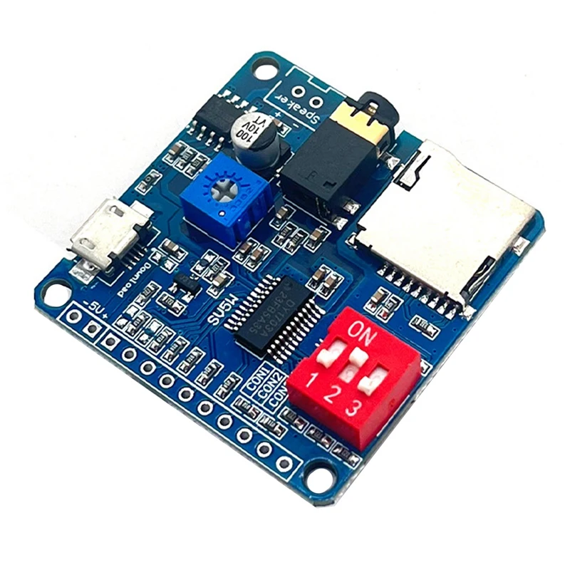 Audio Music Player Voice Playback Module MP3 Player Module + 256MB Memory Card Class D Amplifier Board 5W DY-SV5W 1Set