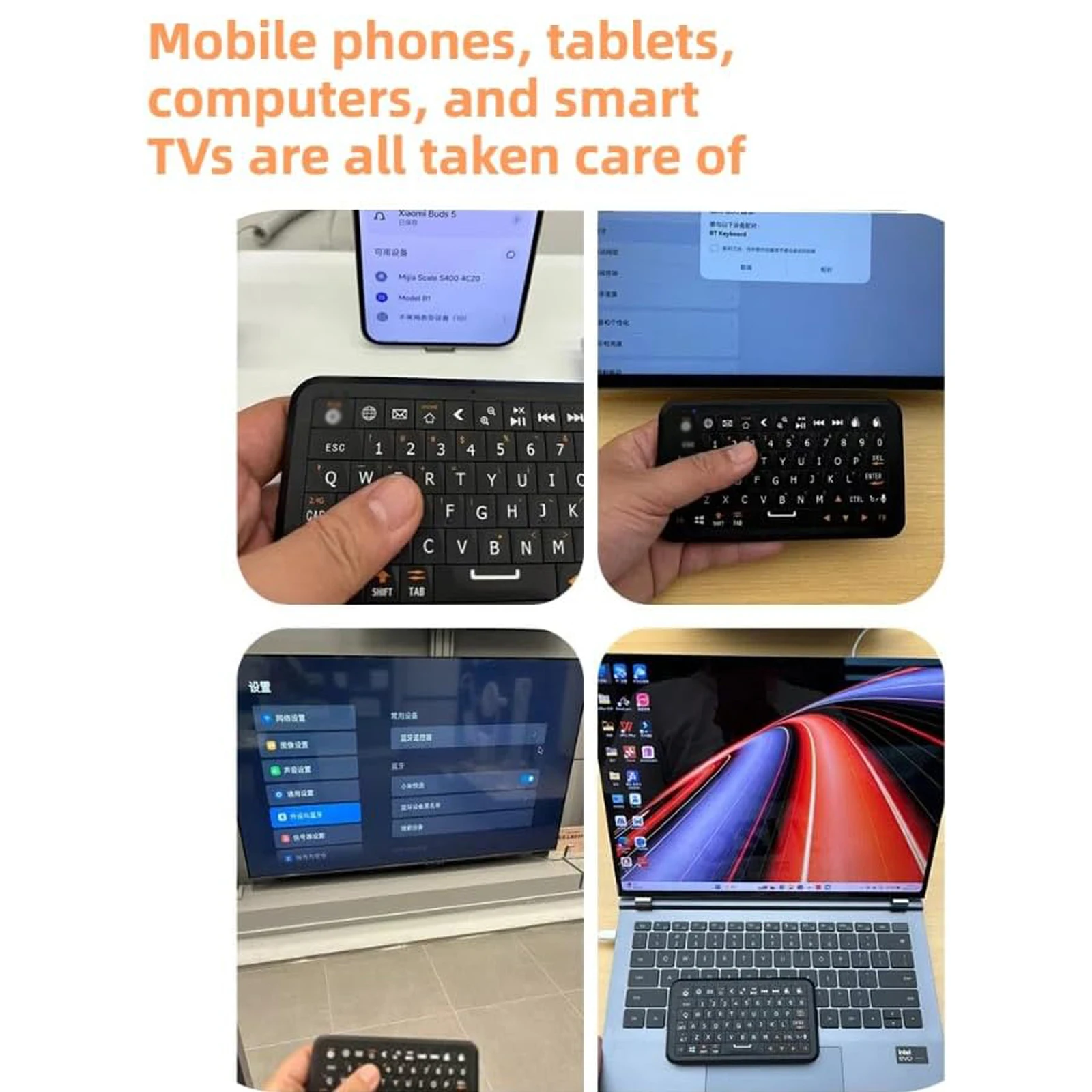 ? 블루투스 5.0/2.4G 듀얼 모드, 자이로스코픽 모션 마우스, 64키, RGB 백라이트 옵션, 안드로이드용 타입-C를 갖춘 미니 키보드