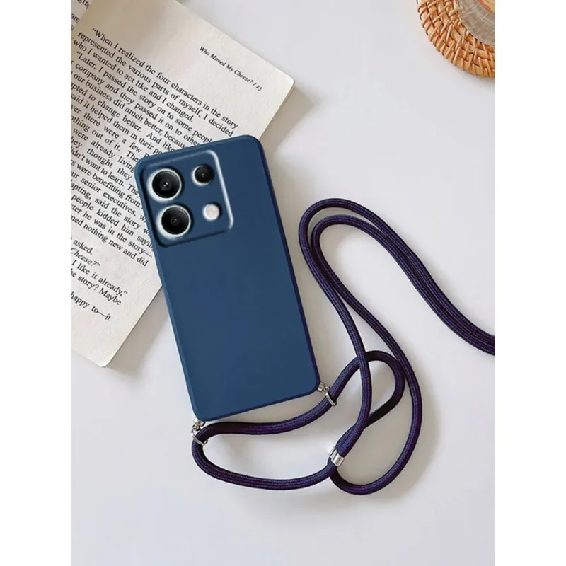 Soft Silicone Crossbody Lanyard Case with Lens Protection - Shockproof TPU Cover