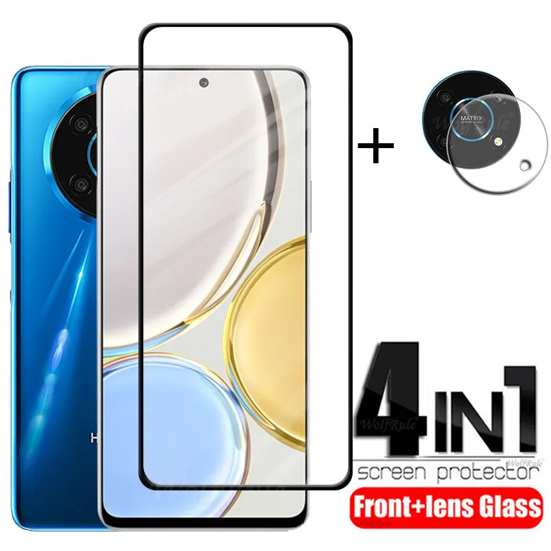 4-In-1 Per Honor X9 5G Glass Per Huawei Honor X9 Vetro Temperato 9H Hd Full Cover Screen Protector Per Honor X9 X7 X8 Lens Glass