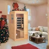 Infrared Sauna, Full Spectrum Infrared Sauna for Home, Indoor Dry Sauna with 4 Heater Panels, Bluetooth and Tempered Glass 1