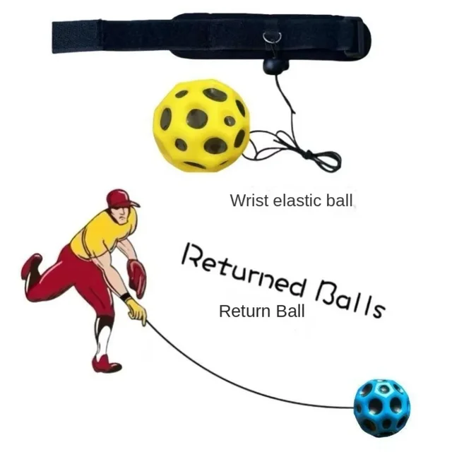 Jump Ball High Bouncing Ball Hand Ball Game Exercise Wrist Return Rubber Ball Fun Leisure Wrist Elastic Ball Kids Toy 2