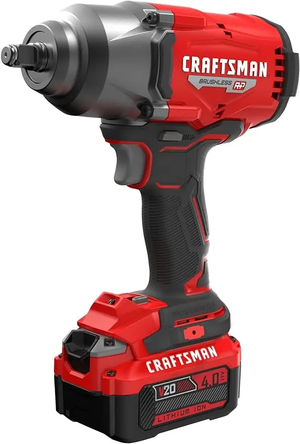 

Craftsman V20 RP Impact Wrench Cordless Brushless High Torque 1/2 Inch, 4Ah Battery and Charger Included (CMCF940M1)