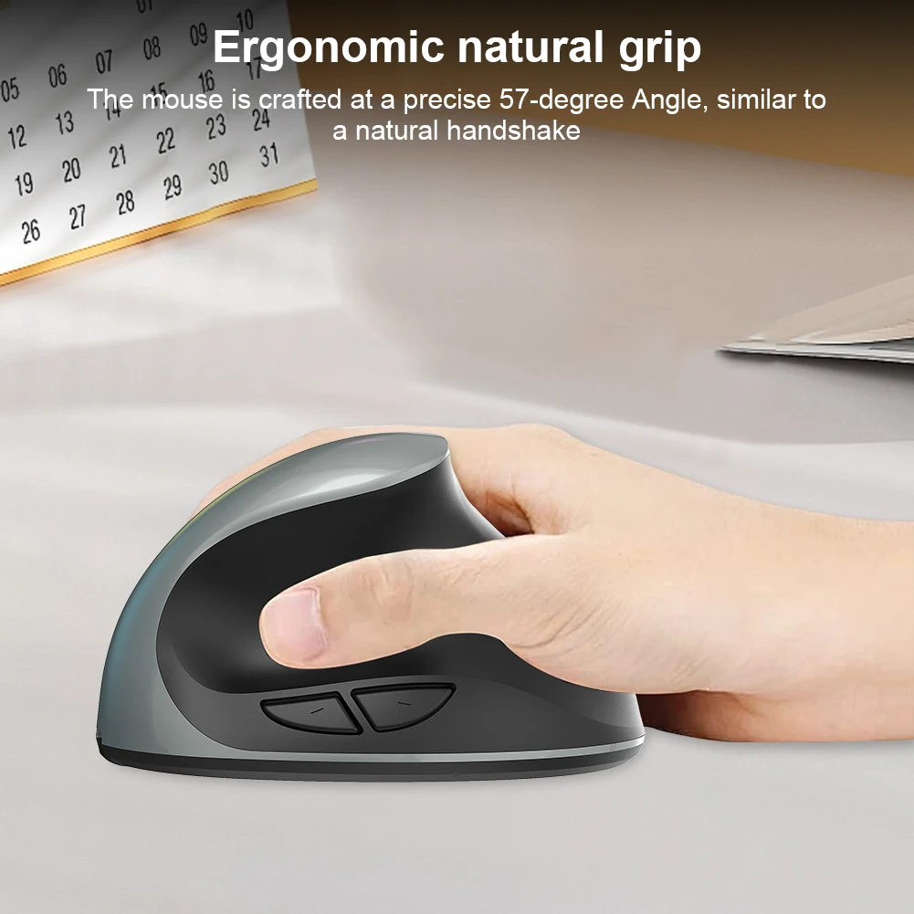2.4G Vertical Wireless Mouse Rechargeable Vertical Mouse 6 Buttons Laptops Computer PC Mice for Laptop Laptop PC MacBook Windows
