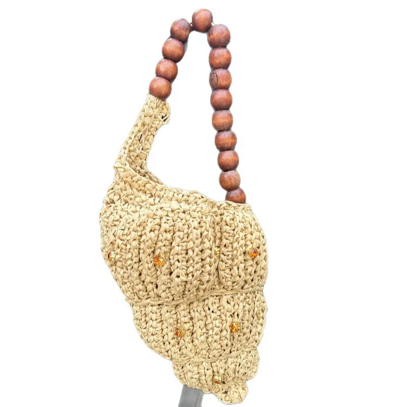 Hand-woven High Quality Conch Bag Luxury Pearl Chain Women Seaside Holiday Creative Shoulder Bag Cute Shell Brand Crossbody Bag