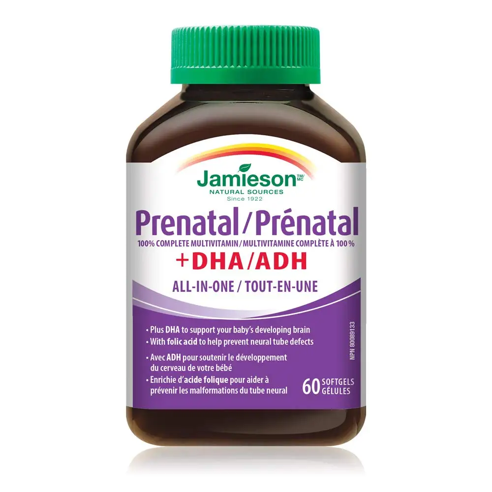 

Jamieson Canada 100 percent Complete Prenatal Multivitamin with DHA - 60 Softgels