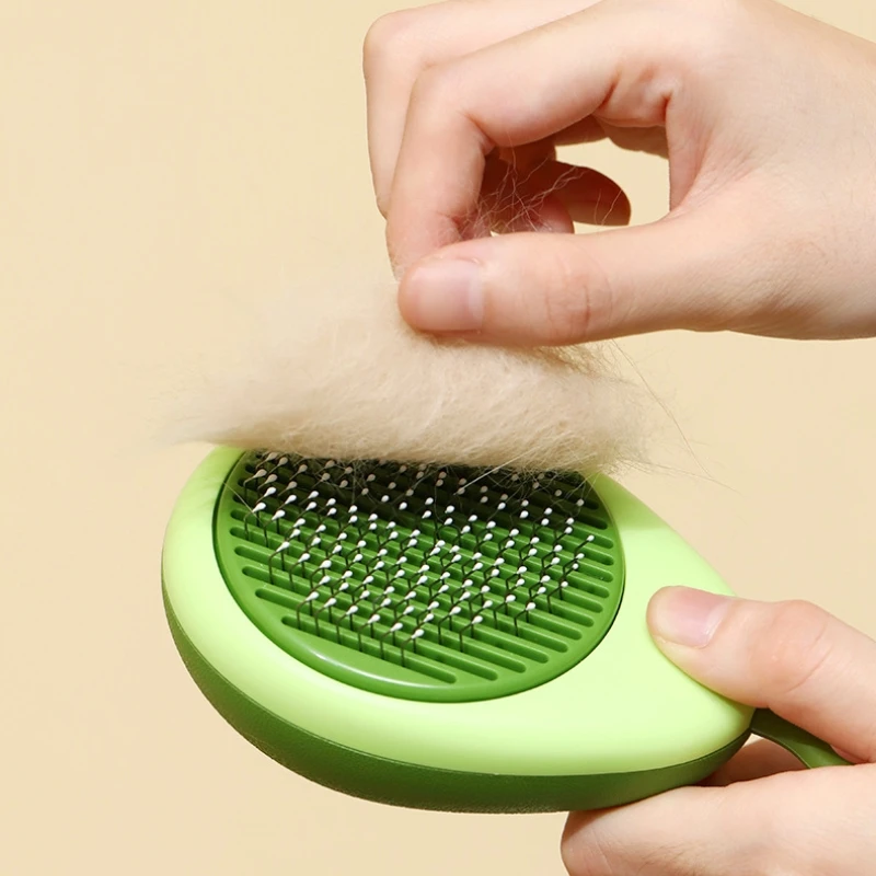 

Pet Grooming Brush for Short Long Haired Cute Fruit Shape Self Cleaning Comb Lemon Avocado Shape Massages Cat Comb