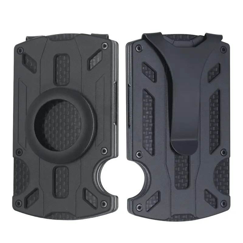 Airtag Carbon Fiber Card Holder Wallet For Men Outdoor Card Holder Practical Tactical Mini Smart Aluminum Metal with Airtag Case