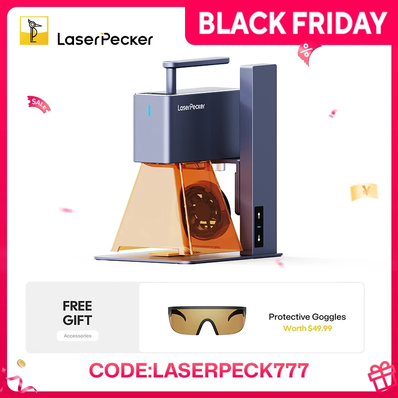 Laserpecker-ポータブルレーザー彫刻機,紙切断,木材,竹,革,着色ガラス