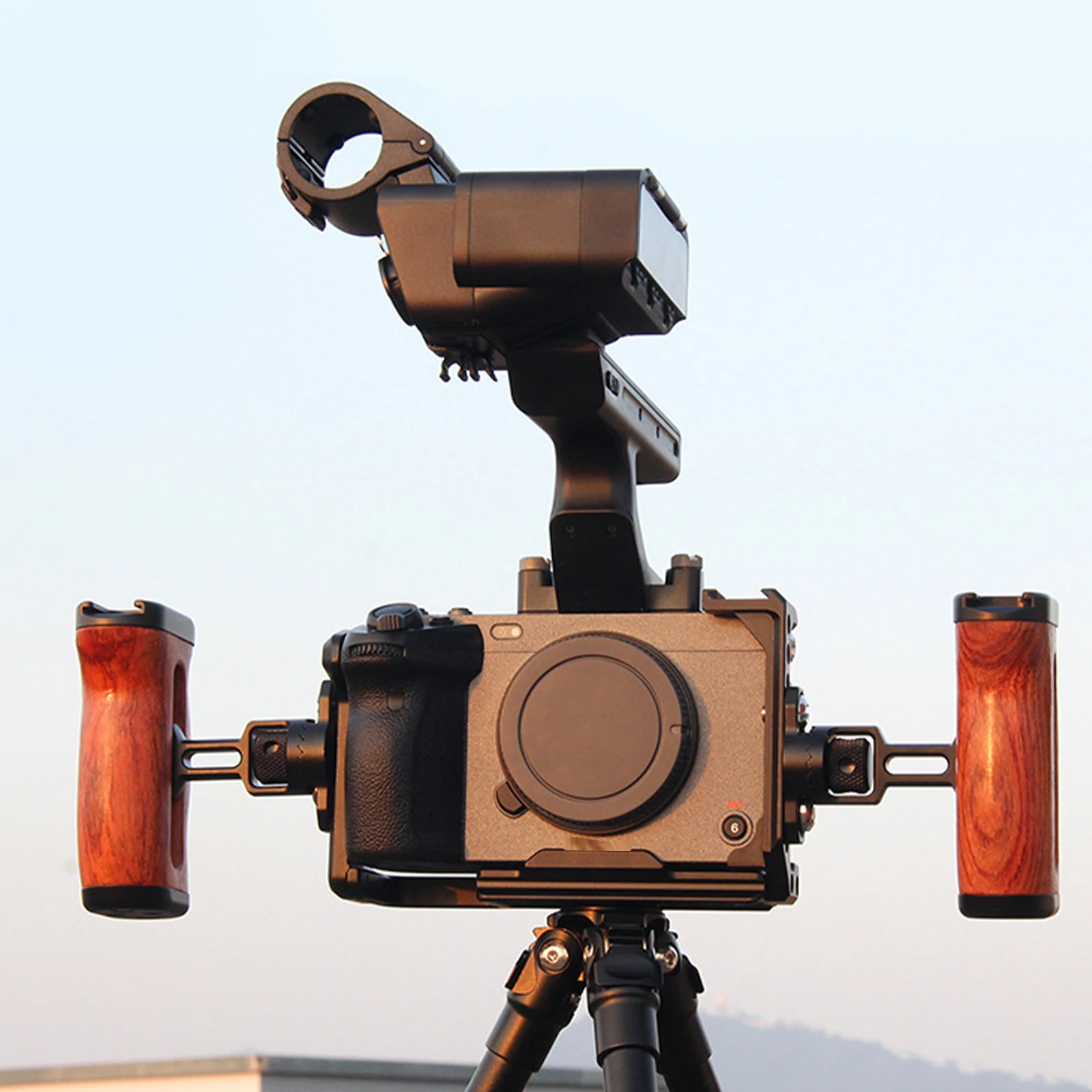 FX30/FX3 카메라용 확장 포트가 있는 알루미늄 합금 케이지, DJI RS 짐벌용, 영화 제작 및 브이로그 촬영에 적합