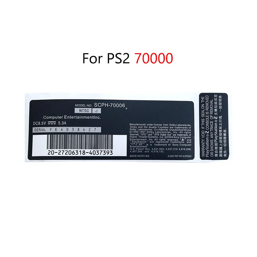 YuXi 1 Piece For PS2 30000 70000 90000 Host Seal Sticker Label for