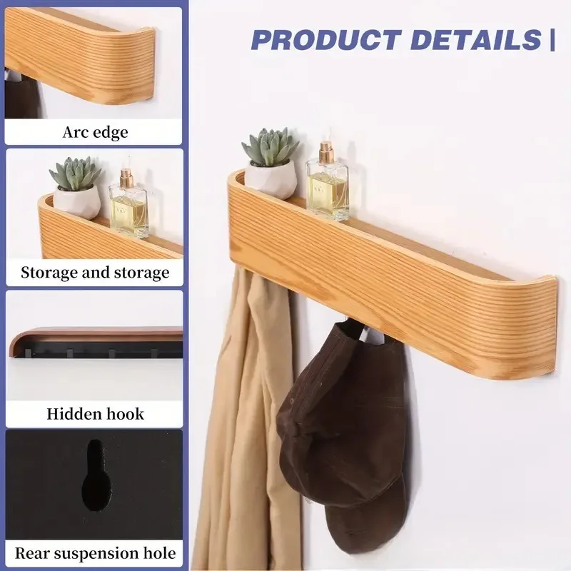 벽걸이형 나무 옷걸이, 거실 입구 옷걸이, 호두나무 모자 걸이 옷걸이