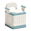 Elderly Mobile Commode Toilet, Foldable Adult Bedroom Odor Proof Portable Toilet Seat Bedside Toilet Chair for Disabled People 5