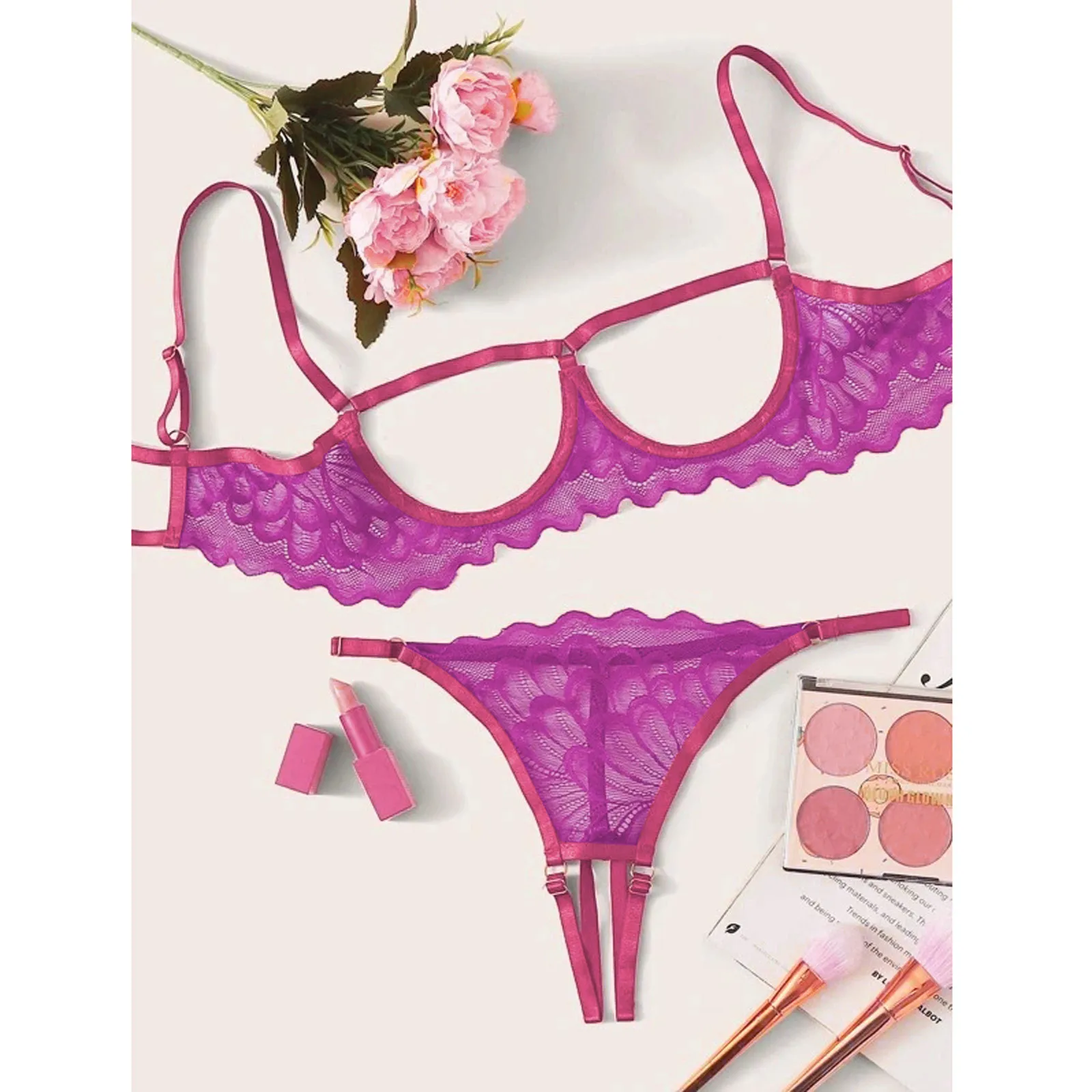 Sexy Bowknot Women Underwear Set Hollow Out Bra Lingerie G String Thong Set women lingerie set,sexy bra set,women underwear set