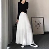 TFETTERS Brand Spring Clothes Women 2025 Autumn Fashion Casual Office Lady Pleated Skirt Women New Hight Waist Solid Long Skirt