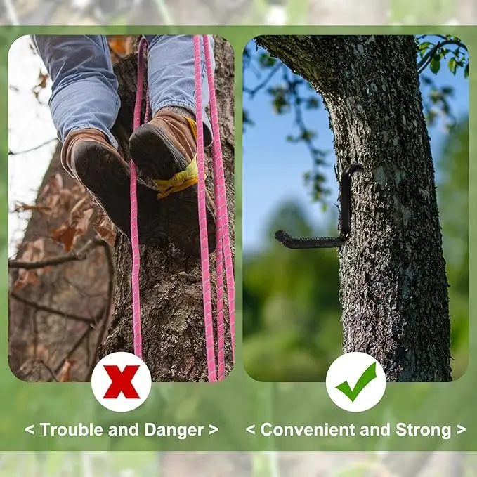 Tree Stand Bow Hanger Gear Holder Screw in Tree Steps Triple Accessory Hook Bow Hooks for Hunting Stand Accessories