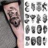 10pcs Waterproof Temporary Tattoo Sticker Dark Wolf Lion Tiger Eagle Snake Deer Skeleton Scorpion Body Art Arm Tattoo Women Men 1