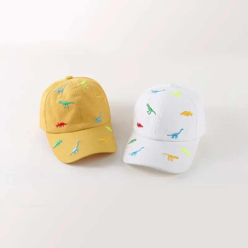 Cartoon Dinosaur Embroidery Baby Cap Summer Kids Baseball Cap Outdoor Adjustable Infant Boy Girls Sun Hats