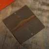 VEQKING Leather Wallets, Long Genuine Leather Clutch Bag, Retro Style Cowhide Card Bag Clip 3
