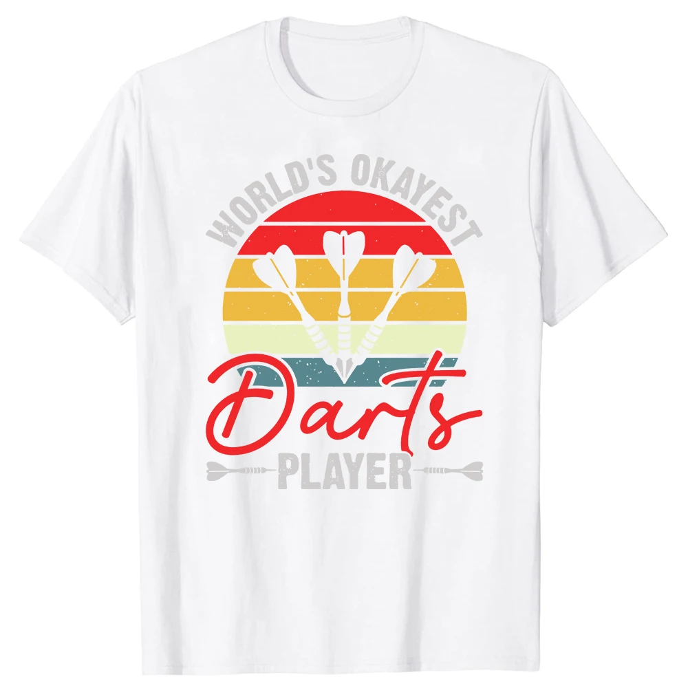 Maglietta retrò vintage con il giocatore di freccette più buono del mondo, estiva, grafica, in cotone, da strada, a maniche corte, regalo di compleanno_voghion.com