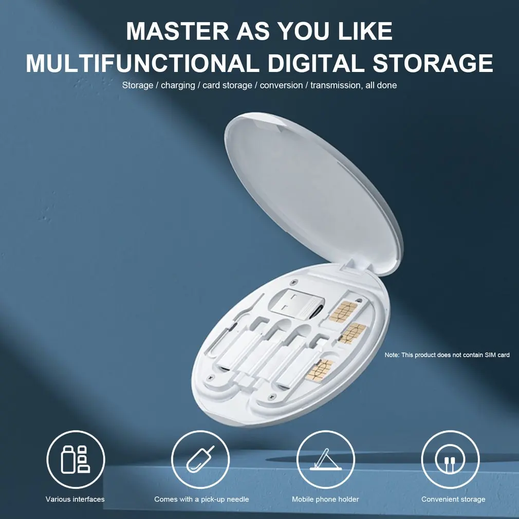 60W USB Data Cable Micro USB Charge Line Storage Box With Retrieve Card Pin