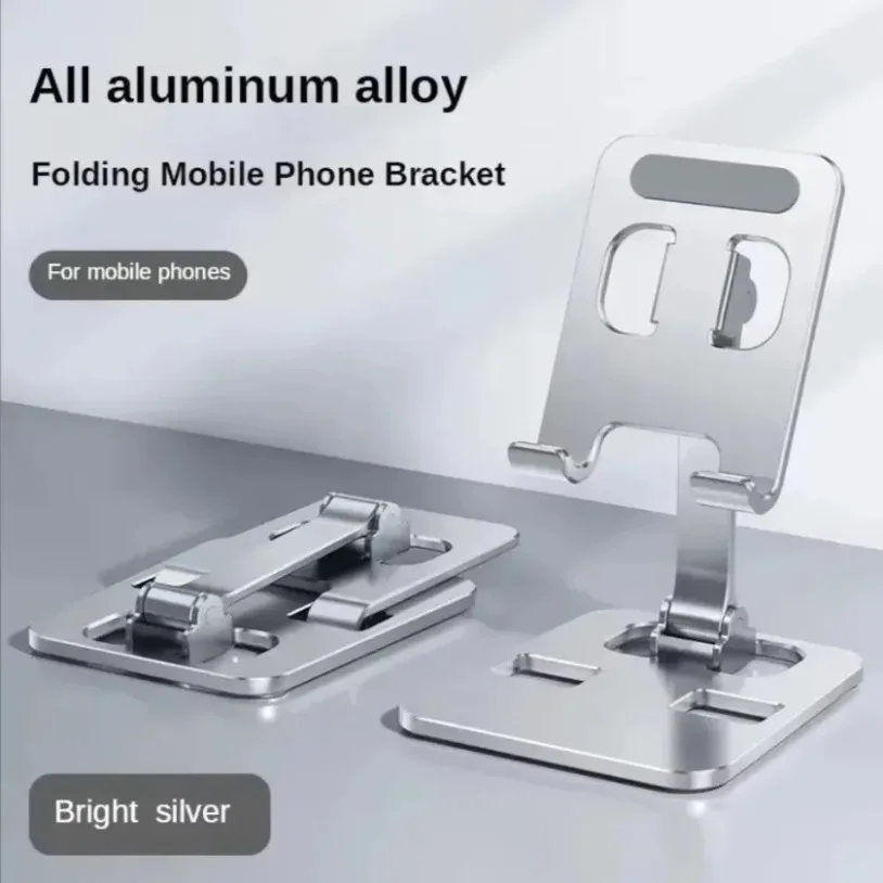 Phone Holder Xikcu Universal Foldable Desk Mount Stand for iPhone 12-16 Mobile Phone Tablet Desktop Aluminum Alloy