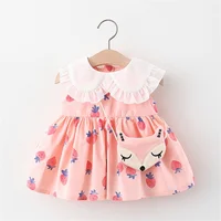 Summer Baby Cute Dress 2 Piece Set Girls' Printed Sleeveless Skirt+Cartoon Bag Toddler Comfortable Cotton Loose Fitting Clothes 5