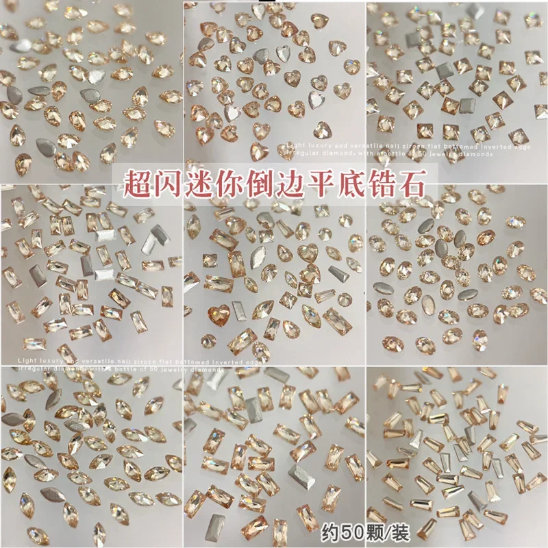 반짝 이는 라인 석 라운드 사랑 심장 모양의 물방울 플랫 바닥 지르콘 네일 아트 장식 DIY 매니큐어 도구 액세서리