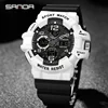 SANDA 3168 Multifunction Clock Relogio Masculino Men Military Watches White Sport Watch  LED Digital 50M Waterproof Watch Men 3