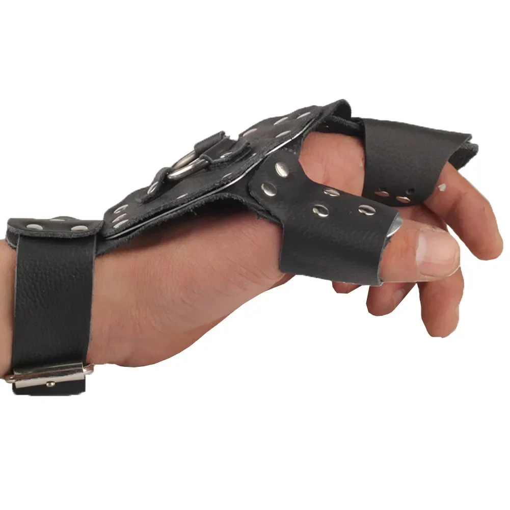 Outdoor Shooting Fishing Hand Guard Wristband Slingshot Armguard Suit PU Leather Rubber Steel Sheet Reel+Dart Handguard