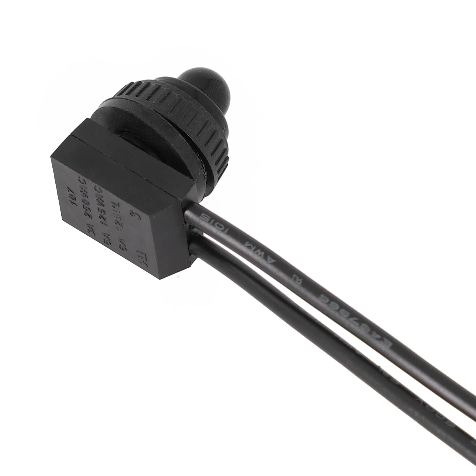 Ein-Aus-Schalter, Drucktastenschalter, rot/schwarz, Gummiabdeckung, robust, wasserdicht, mit Leitungen, Draht, 12 V, 250 V, 3 A, Bakelit-Basis, KP107 – Detail 25