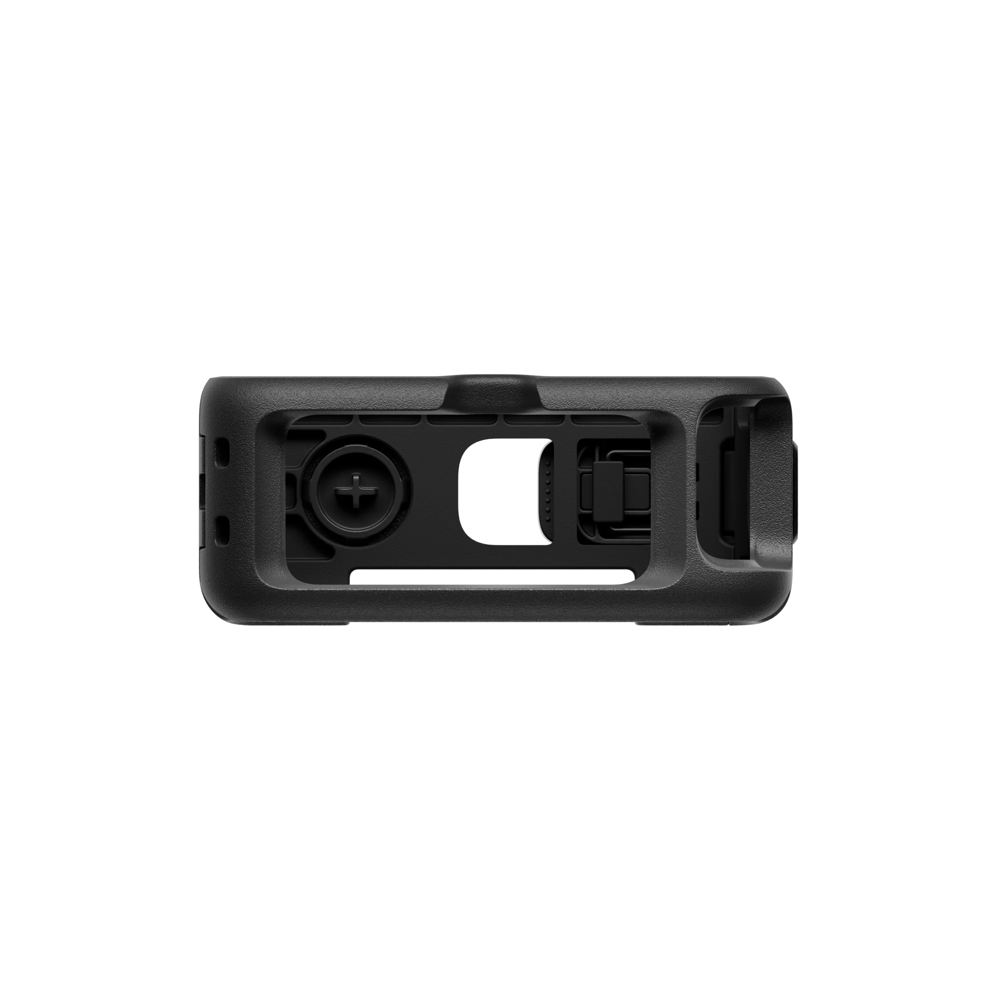 Cadre de protection Insta360 Ace Pro 2 et Ace Pro en mode vertical, avec la caméra orientée pour un portrait, fixé sur un support.