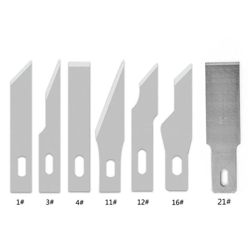Wood Carving Blades Cutter Knifes Craft Carve Tool Sculpture Utility Engrave Metal Scalpel Woodcarve PCB Repair DIY Blade 10pcs