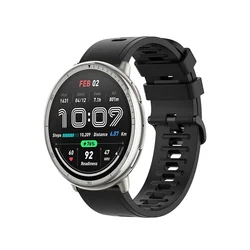 Silicone Comfort Fitness Watch Strap - 20mm/22mm, Multiple Colors Available - Amazfit Bip 6 - 5 (Black)