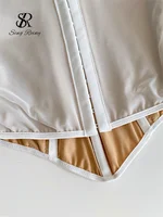 SINGREINY Strapless Embroidery Tank Top 2025 Women Ruffles Corset Slim Short Camisole French Style Shapwear Sexy Evening Top - Image 6